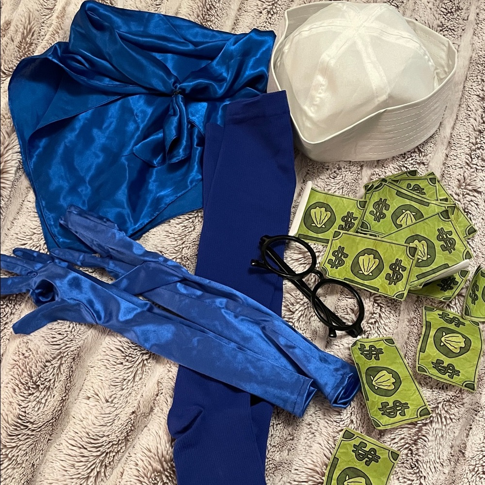Adult woman’s barnacle boy Blue Costume Set with Accessories